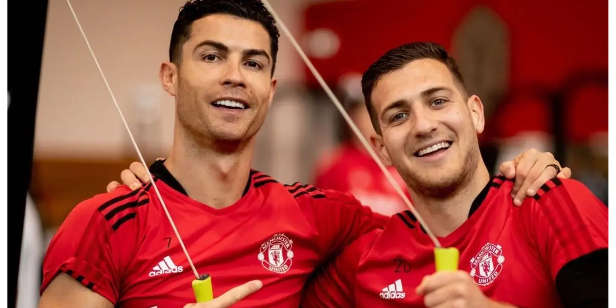 Diogo Dalot and Cristiano Ronaldo
