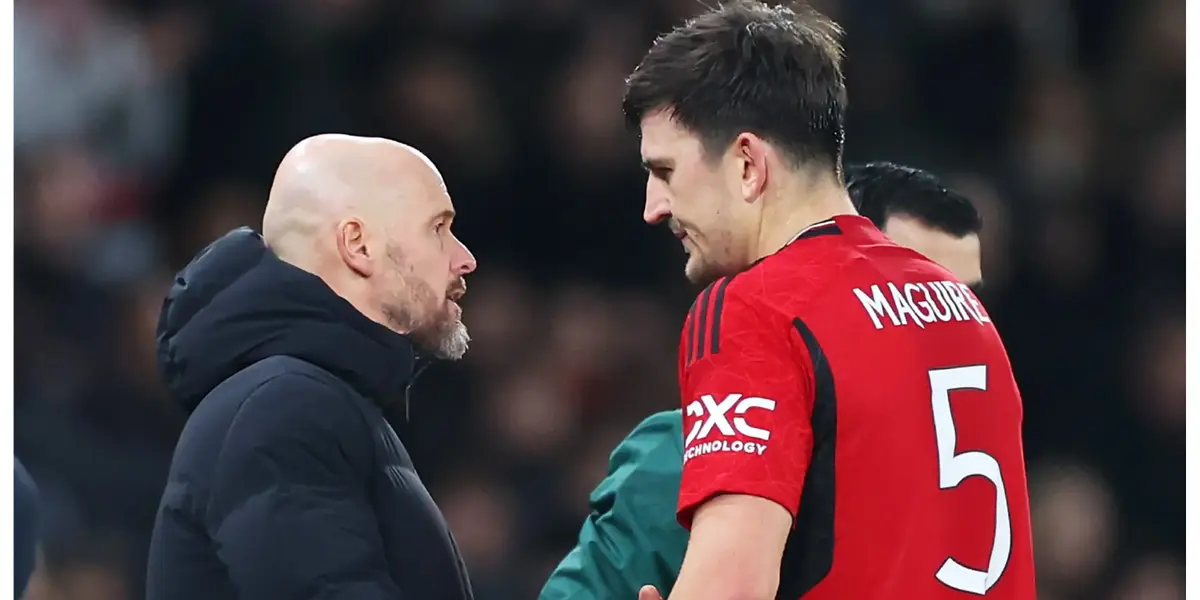 Harry Maguire and Erik ten Hag