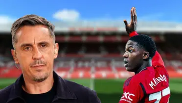 Kobbie Mainoo and Gary Neville